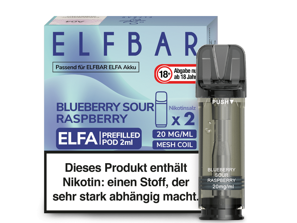 ELFBAR ELFA Blueberry Sour Raspberry 20mg Nikotin 2er Pack