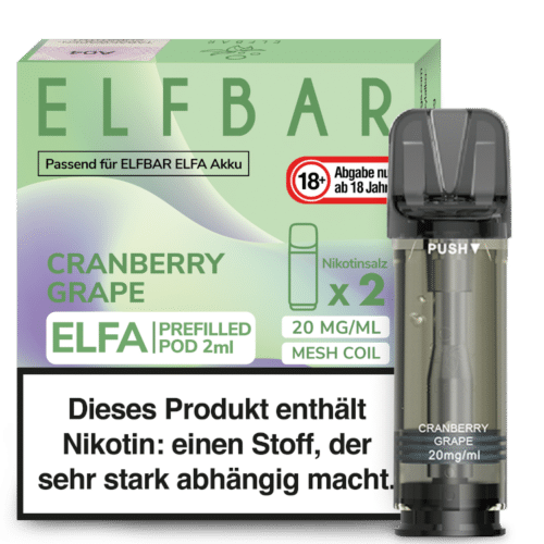  ELFBAR ELFA Cranberry Grape 20mg Nikotin 2er Pack