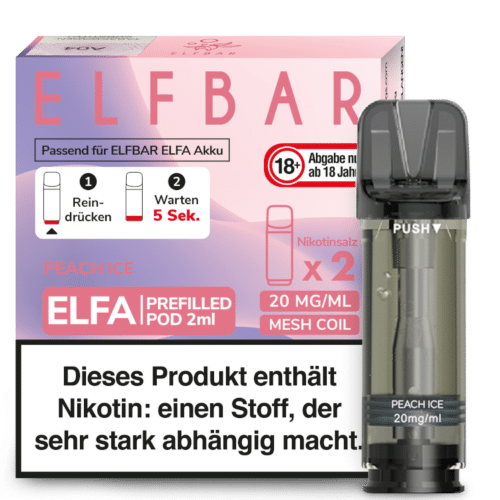  ELFBAR ELFA Peach Ice / Juicy Peach 20mg Nikotin 2er Pack