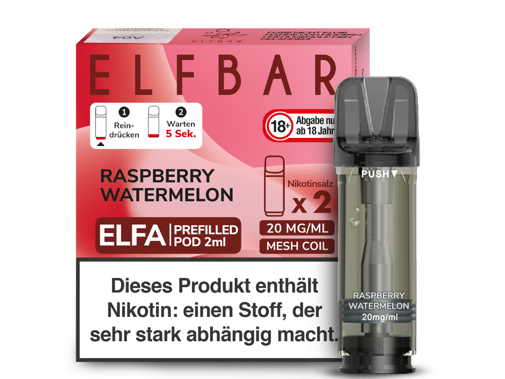 ELFBAR ELFA Raspberry Watermelon 20mg Nikotin 2er Pack