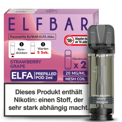 ELFBAR ELFA Strawberry Grape 20mg Nikotin 2er Pack