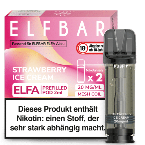  ELFBAR ELFA Strawberry Ice Cream 20mg Nikotin 2er Pack