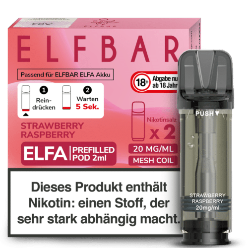 ELFBAR ELFA Strawberry Raspberry 20mg Nikotin 2er Pack