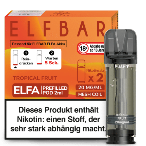 ELFBAR ELFA Tropical Fruit 20mg Nikotin 2er Pack