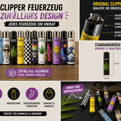 Clipper Feuerzeug – Zufälliges Design