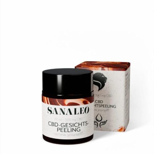 Sanaleo CBD Gesichtspeeling 30 ml Tiegel mit Verpackung