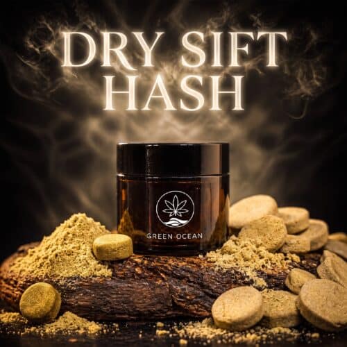 Dry Sift Hash CBD-Hasch im Green Ocean Glas